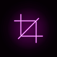 crop neon icon. Elements of Minimal universal theme set. Simple icon for websites, web design, mobile app, info graphics
