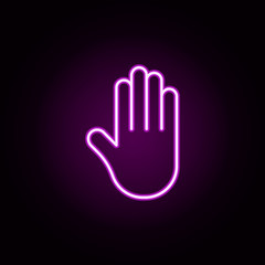hand neon icon. Elements of Minimal universal theme set. Simple icon for websites, web design, mobile app, info graphics