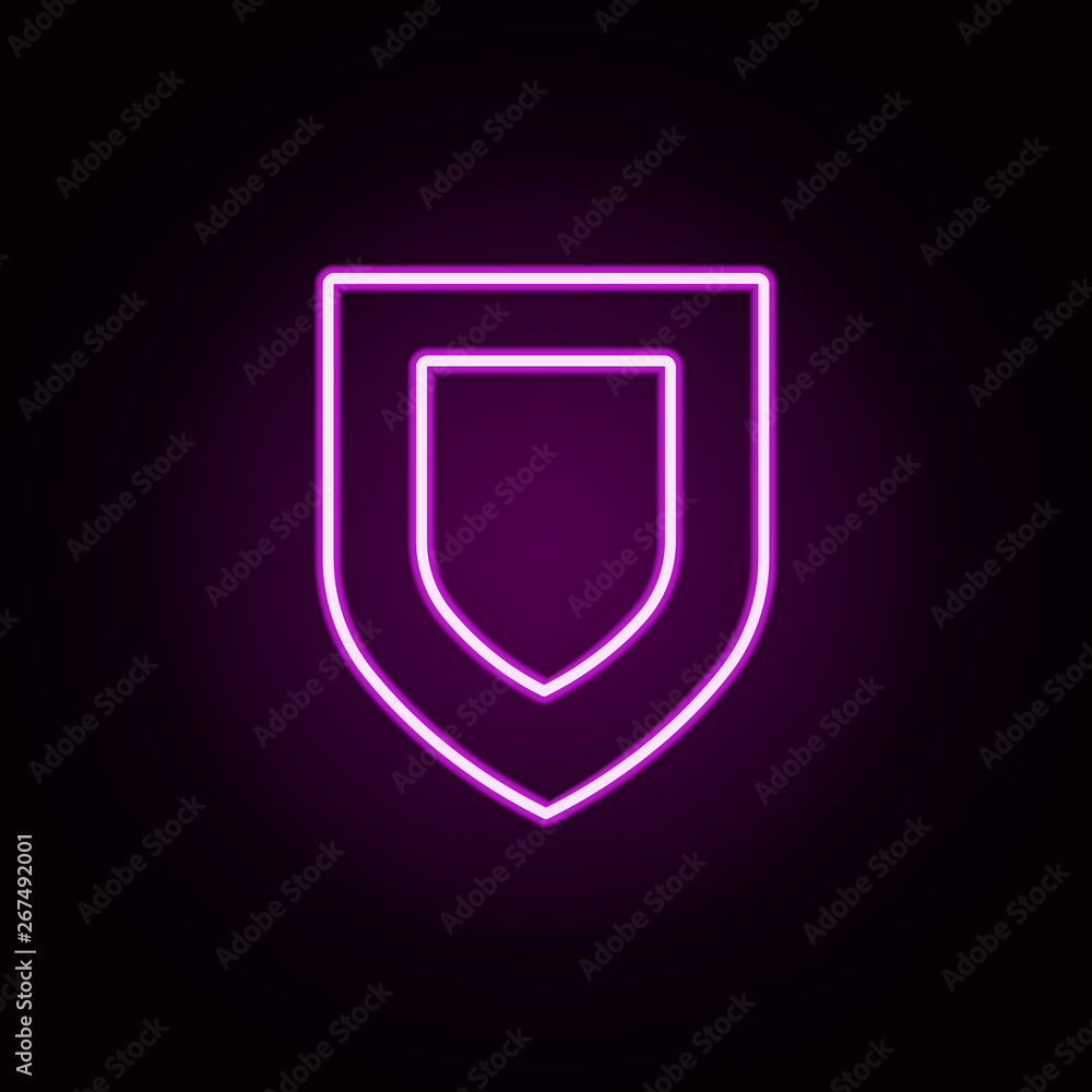 Aufkleber protection neon icon. elements of minimal universal theme set. simple icon for websites, web design,