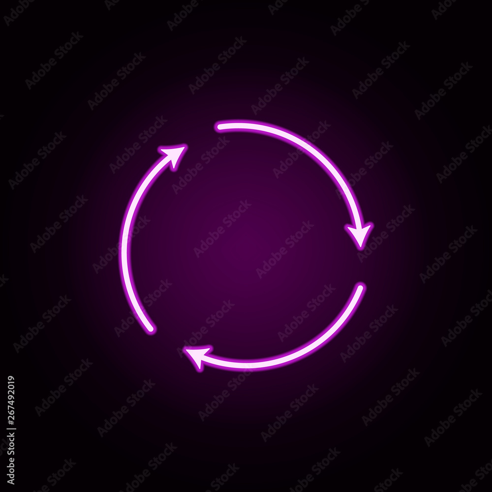 Poster reuse neon icon. elements of minimal universal theme set. simple icon for websites, web design, mobi