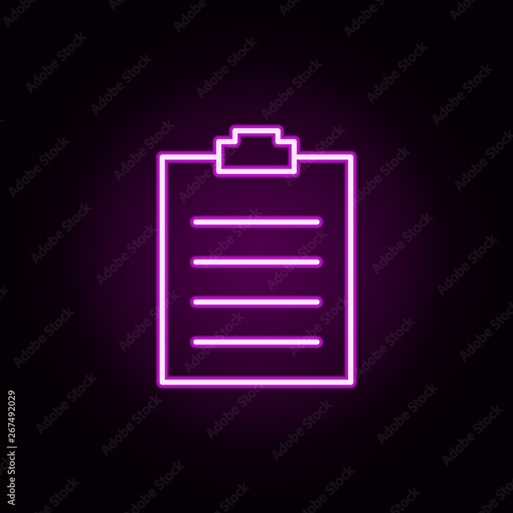 Poster schedule neon icon. elements of minimal universal theme set. simple icon for websites, web design, m