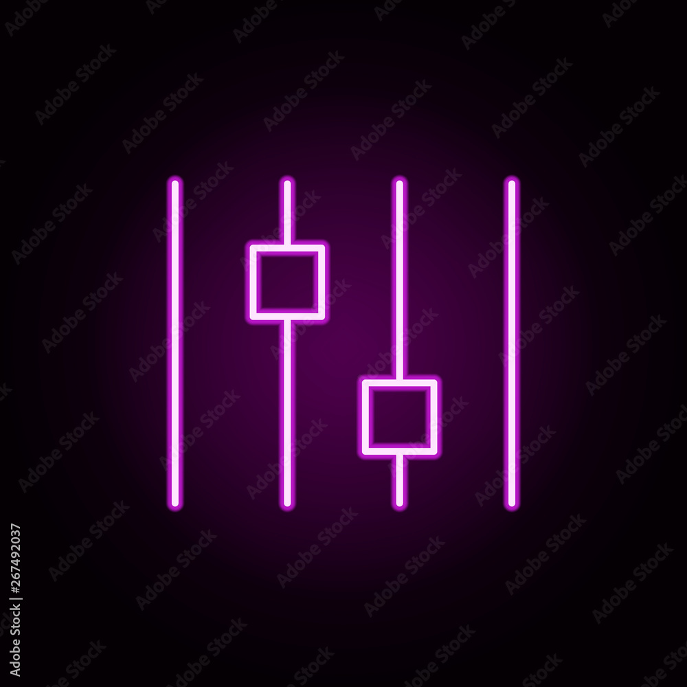 Poster settings neon icon. elements of minimal universal theme set. simple icon for websites, web design, m