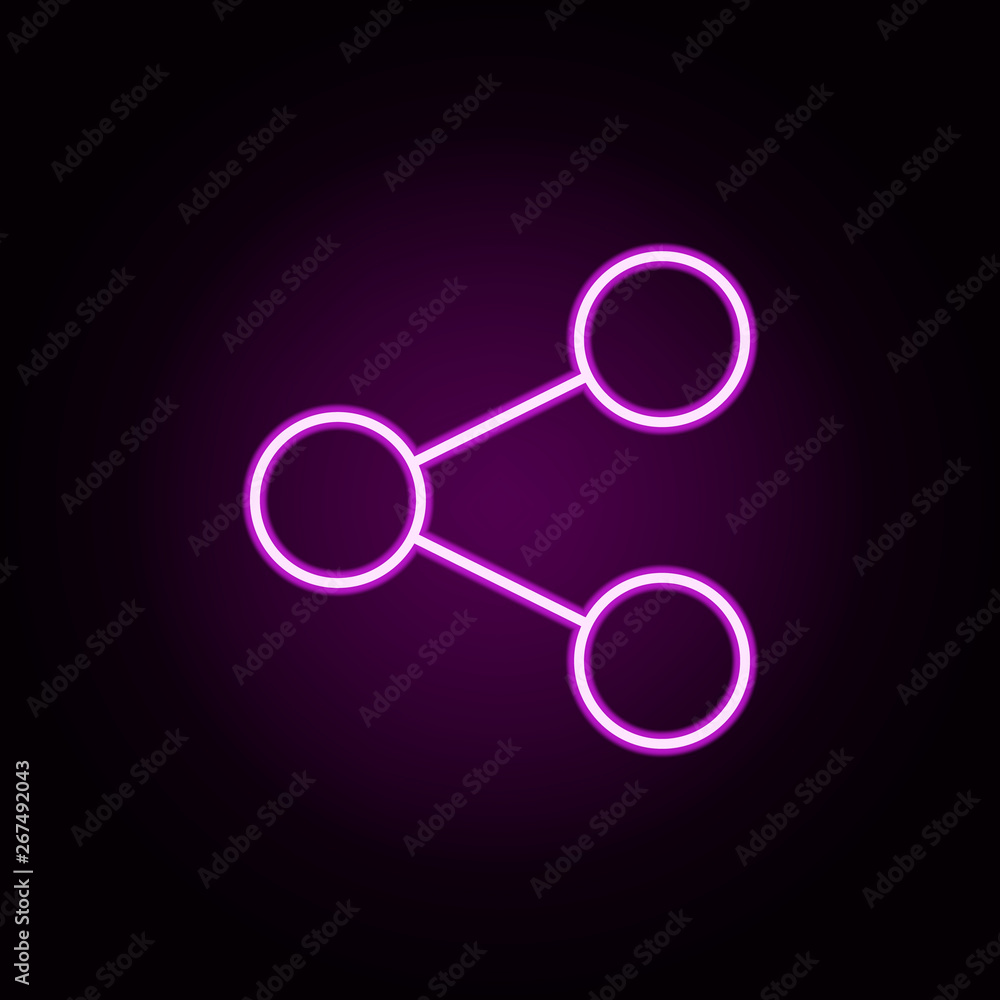 Poster share neon icon. elements of minimal universal theme set. simple icon for websites, web design, mobi