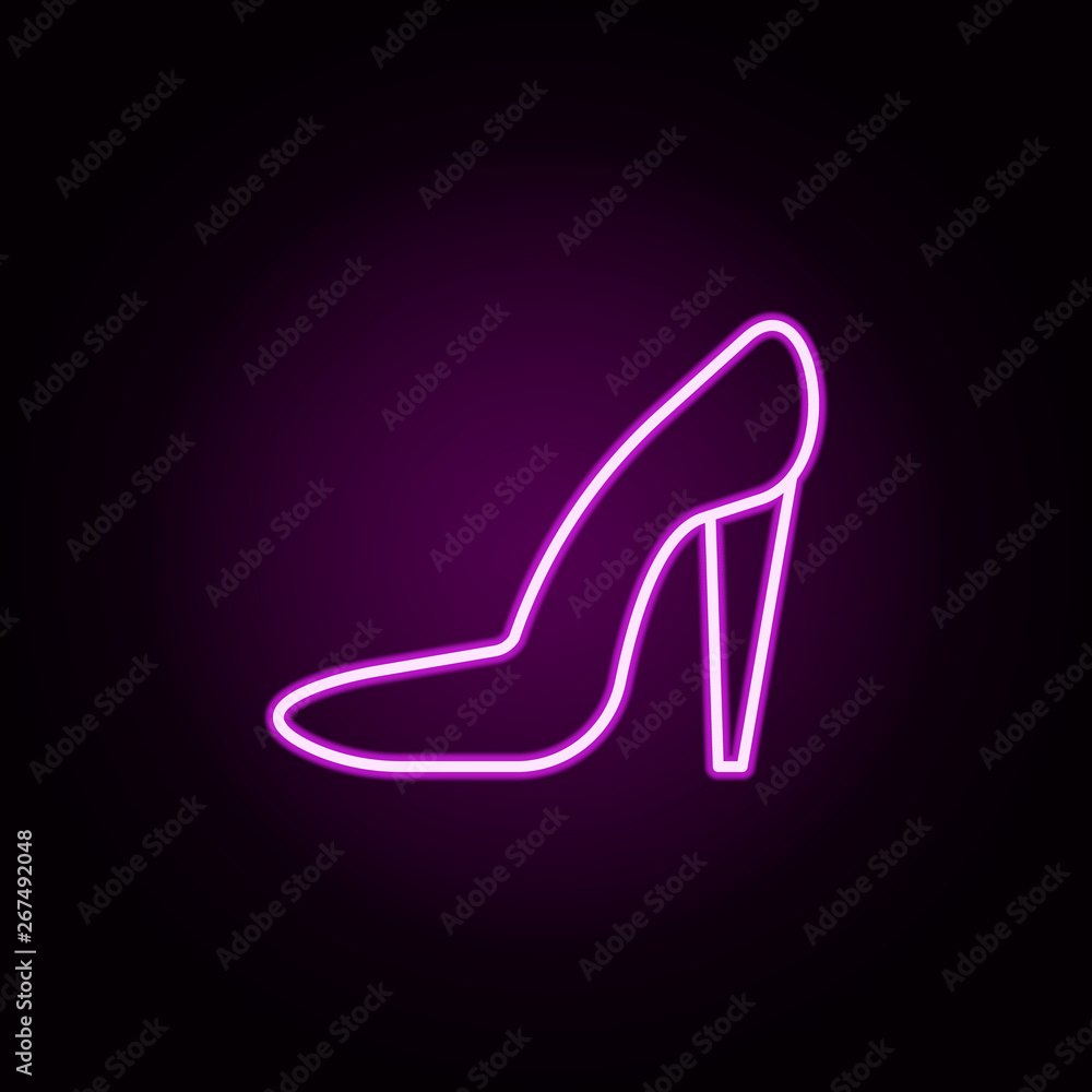 Poster shoe neon icon. elements of minimal universal theme set. simple icon for websites, web design, mobil