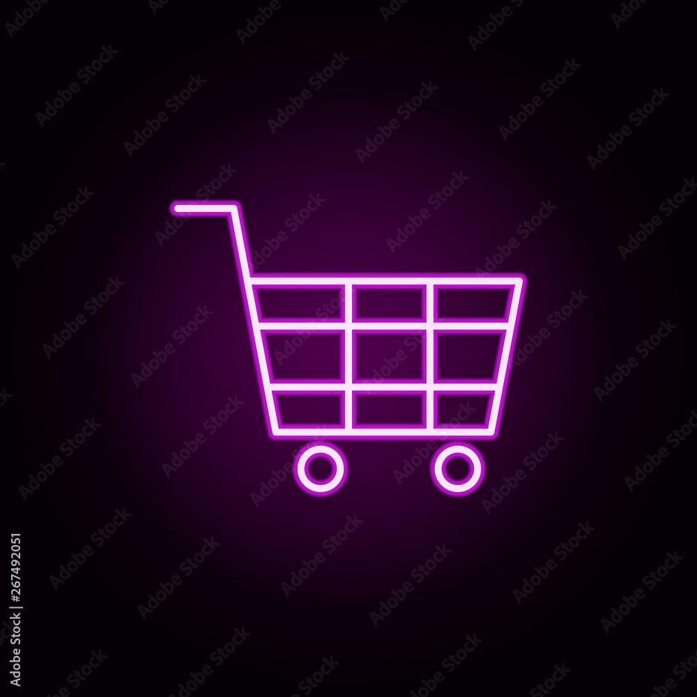 Aufkleber shopping cart neon icon. elements of minimal universal theme set. simple icon for websites, web desi
