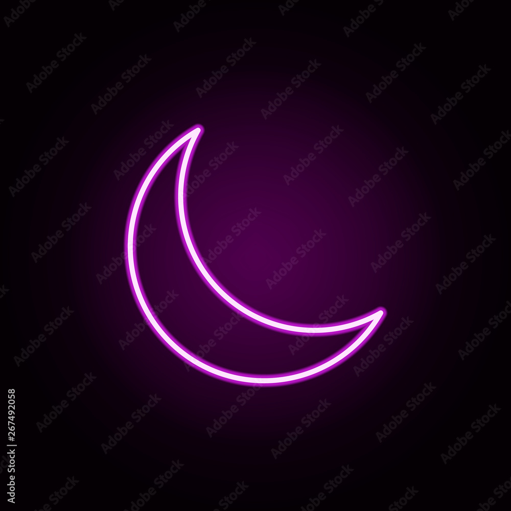 Poster sleep moon neon icon. elements of minimal universal theme set. simple icon for websites, web design,