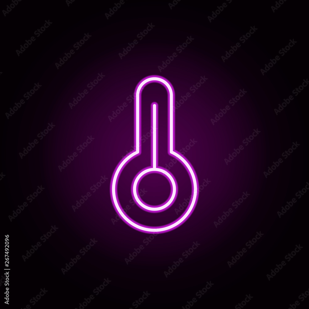 Poster temperature neon icon. elements of minimal universal theme set. simple icon for websites, web design