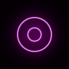 record circular button neon icon. Elements of Minimal universal theme set. Simple icon for websites, web design, mobile app, info graphics