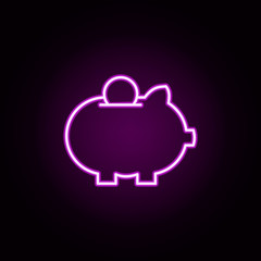 savings neon icon. Elements of Minimal universal theme set. Simple icon for websites, web design, mobile app, info graphics