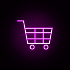 shopping cart neon icon. Elements of Minimal universal theme set. Simple icon for websites, web design, mobile app, info graphics