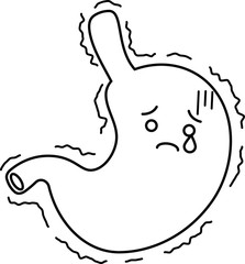 Illustration of a cute stomach outline