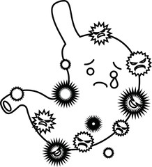 Illustration of a cute stomach outline