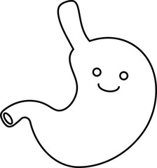 Illustration of a cute stomach outline