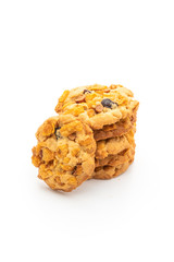 homemade cookies with cornflake raisin and almonds