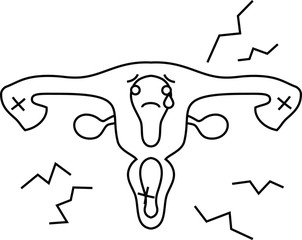 Illustration of a cute uterus outline
