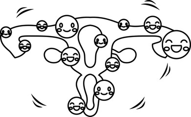 Illustration of a cute uterus outline
