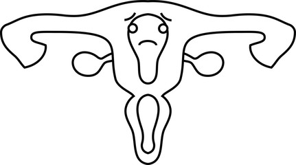 Illustration of a cute uterus outline