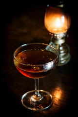 manhattan classic whisky cocktail drink in bar