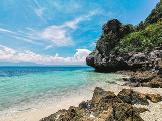 Rocks and sea in good weather of somewhere in Prachuap Khiri Khan at Thailand  