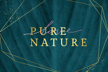 Golden frame on a green card