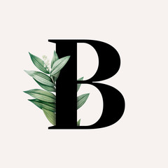 Botanical font letter B © Rawpixel.com