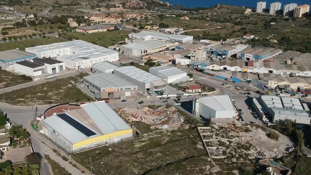 Overflying and industrial zone known as El Torres, in La Vila Joiosa (Spain).