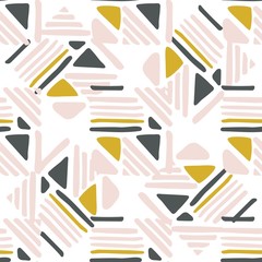 Seamless hand draw Folk pattern. weave lines ornament.