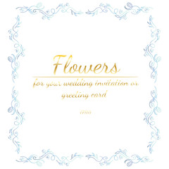 Wreath of roses or peonies flowers with violet, yellow and pink colors. Floral Frame design elements for your wedding invitation and greeting card. Hand drawn vector illustration. Line art. Sketch.