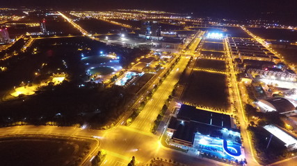 Fototapeta na wymiar thu dau mot city , binh duong province by night - 2015