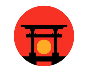 Japanese torii gate vector illustration