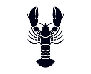 Lobster or crayfish silhouette vector illustration