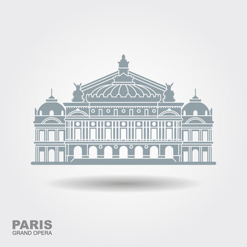 Opera Garnier Paris France. Flat vector icon