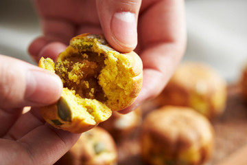 Korean pumpkin and sunflower seed cake 