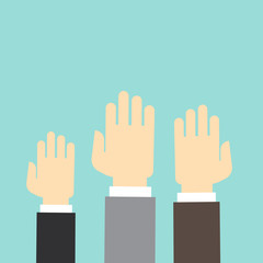 people hand up for vote,democracy concept