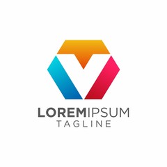Colorful / Modern and Trendy Letter V Logo Design. Vector Illustration 