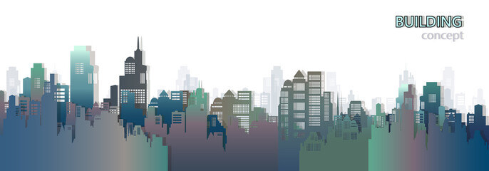 Fototapeta na wymiar City skyscraper vector illustration background.