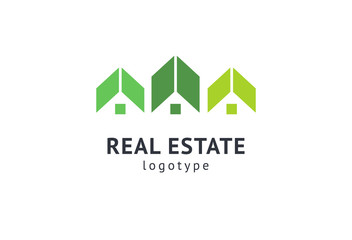 Abstract real estate agent logo icon vector design. Rent, sale of real estate vector logo, House cleaning, home security, real estate auction. Vector building logo concept.