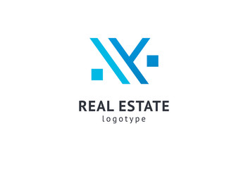 Abstract real estate agent logo icon vector design. Rent, sale of real estate vector logo, House cleaning, home security, real estate auction. Vector building logo concept.