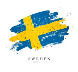 Foto op Aluminium Flag of Sweden. Vector illustration on white background. © chekart