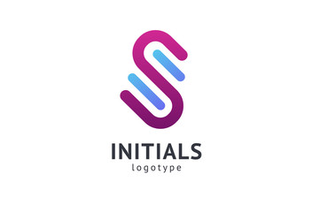 Monogram design elements, graceful template. Calligraphic elegant logo design. S logo. S line art monogram.