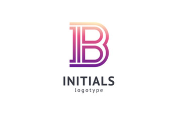 Fototapeta premium Monogram design elements, graceful template. Calligraphic elegant logo design. B logo. B line art monogram.