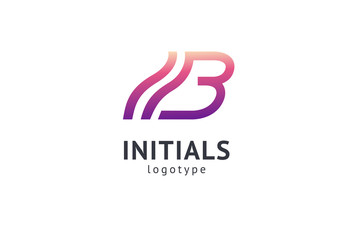 Monogram design elements, graceful template. Calligraphic elegant logo design. B logo. B line art monogram.