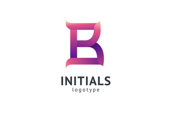 Monogram design elements, graceful template. Calligraphic elegant logo design. B logo. B line art monogram.