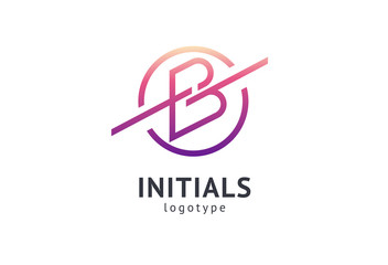 Monogram design elements, graceful template. Calligraphic elegant logo design. B logo. B line art monogram.