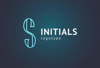 Monogram design elements, graceful template. Calligraphic elegant logo design. S logo. S line art monogram.