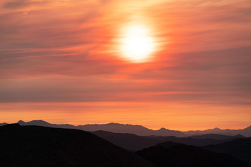 Fototapeta na wymiar Dantes Inferno at Sunrise- this taken from Dante's scenic overlook at dawn 