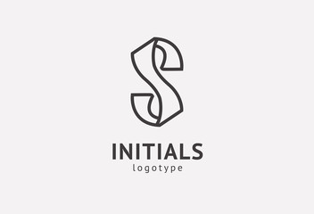 Letter S vector logo. Vintage Insignia and Logotype. Business sign, identity, label, badge initials. Monogram design elements, graceful template. Calligraphic elegant logo design