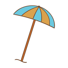Drawn icon of a colorful beach umbrella