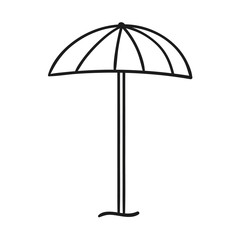 Drawn outlined icon of a beach umbrella