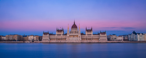 Evening Panorama of Budapest's Parliament House